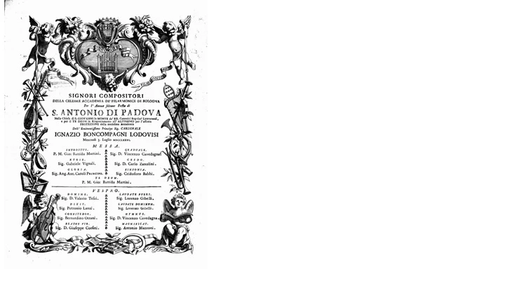 Messa in onore del Cardinale Boncompagni-Ludovisi (3 luglio 1776), locandina - Bologna, Accademia Filarmonica